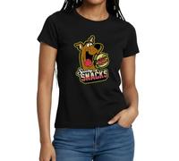 Spreadshirt Scooby-Doo Scooby Snacks avec Burger T Shirt Femme, L, Noir