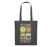 Spreadshirt Sesame Street 5 Rue Sésame Toccata, Mordicus, Elmo, Macaron Tote Bag, taille unique, gris graphite