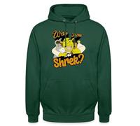 Spreadshirt Shrek Design avec Âne, Shrek & Le Chat Potté Sweat À Capuche Unisexe, XXL, Vert Bouteille