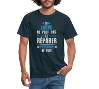 Spreadshirt Si [Nom] Ne Peut Pas Le Réparer Personne Ne Peut Personnalisable T-Shirt Homme, L, Marine
