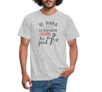 Spreadshirt Si Papa Ne Peut Pas Réparer Idée Cadeau Fête des Pères T Shirt Homme, M, Gris chiné
