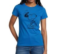 Spreadshirt Snoopy en Hâte Peanuts Illustration T-Shirt Femme, S, Bleu Royal