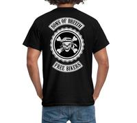 Spreadshirt Sons of Breizh Free Bikers Bretagne T-Shirt Homme, XXL, Noir