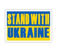 Spreadshirt Soutenez l'Ukraine Paix Stand With Ukraine vs Russie Drapeau Flag Autocollant Sticker, 10 x 10 cm, blanc mat