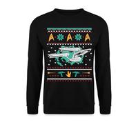 Spreadshirt Star Trek Vaisseau Enterprise Ugly Christmas Sweat Unisexe, 3XL, Noir