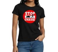 Spreadshirt Stop Chasse Anti-Chasseurs Cadeau T Shirt Femme
