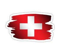Spreadshirt Suisse Drapeau Suisse Blanche Autocollant Sticker, 10 x 10 cm, blanc mat