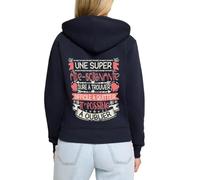 Spreadshirt Super Aide Soignante Cadeau Humour Infirmière Veste À Capuche Femme Premium, L, Bleu Marine