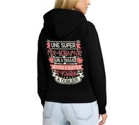 Spreadshirt Super Aide Soignante Cadeau Humour Infirmière Veste À Capuche Femme Premium, L, Noir