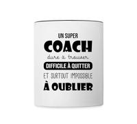 Spreadshirt Super Coach Difficile À Quitter Cadeau Coach Entraîneur Mug Bicolore, taille unique, blanc/noir