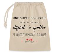 Spreadshirt Super Collègue Cadeau Retraite Depart Travail Sac Cadeau Avec Cordon (25 x 30 cm), taille unique, nature