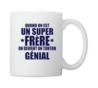 Spreadshirt Super Frère Devient Tonton Génial Mug Blanc, taille unique, blanc
