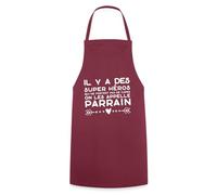 Spreadshirt Super Héros Sans Cape Parrain - Humour Pour Super-Héros Tablier Cuisine, taille unique, bordeaux