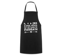 Spreadshirt Super Héros Sans Cape Parrain - Humour Pour Super-Héros Tablier Cuisine, taille unique, noir