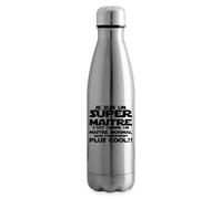 Spreadshirt Super Maître Cool Cadeau Maitre d'École Original Bouteille Isotherme, 500 ml, argent clair
