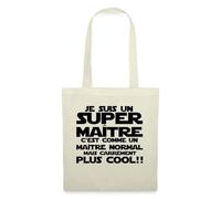 Spreadshirt Super Maître Cool Cadeau Maitre d'École Original Tote Bag, Taille Unique, Nature