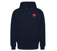 Spreadshirt Superman Logo Poitrine S-Shield Sweat À Capuche Unisexe, M, Marine