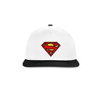Spreadshirt Superman Logo S-Shield Broderie Casquette Snapback, Taille Unique, Blanc/Noir