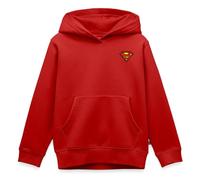 Spreadshirt Superman Petit Logo S-Shield Broderie Sweat À Capuche Enfant Premium, 134/140 (8 Ans), Rouge