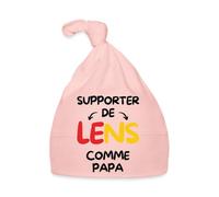 Spreadshirt Supporter De Lens comme Papa Slogan Drôle Cadeau Bonnet Bébé Coton Bio, Taille Unique, Rose
