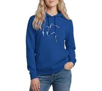 Spreadshirt Sweat À Capuche Femme Équitation Silhouette Fille Cheval, Vêtement Cavalière Cadeau Équitation, Sweat Cheval, S, Bleu Royal