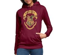 Spreadshirt Sweat À Capuche Femme Harry Potter Emblème Hogwarts Poudlard Vintage, Sweat Femme Harry Potter Cadeau, M, Bordeaux