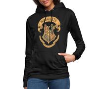 Spreadshirt Sweat À Capuche Femme Harry Potter Emblème Hogwarts Poudlard Vintage, Sweat Femme Harry Potter Cadeau, M, Noir