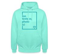 Spreadshirt Sweat À Capuche Unisexe Personnalisé, Créez Votre Propre Pull Personnalisable avec Texte ou Photo, Hoodie Sweat Personnalisable, XL, Menthe