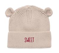 Spreadshirt Sweet Lettrage Brodé Bonnet Ourson Bio à Broder pour bébé