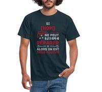 Spreadshirt T Shirt Personnalisé Homme, Si [Nom] Ne Peut Pas Le Réparer Alors on Est Tous Foutus, Tee Shirt Homme Humour Bricolage, 3XL, Marine