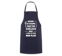 Spreadshirt Tablier de Cuisine Maman Rigolo Quand Je Cuisine Faut Pas Me Stresser, Tablier de Cuisine Humour Homme Femme, taille unique, marine