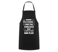 Spreadshirt Tablier de Cuisine Maman Rigolo Quand Je Cuisine Faut Pas Me Stresser, Tablier de Cuisine Humour Homme Femme, taille unique, noir