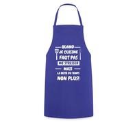Spreadshirt Tablier de Cuisine Maman Rigolo Quand Je Cuisine Faut Pas Me Stresser, Tablier de Cuisine Humour Homme Femme, taille unique, bleu royal