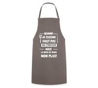 Spreadshirt Tablier de Cuisine Maman Rigolo Quand Je Cuisine Faut Pas Me Stresser, Tablier de Cuisine Humour Homme Femme, taille unique, gris
