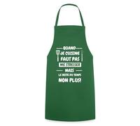Spreadshirt Tablier de Cuisine Maman Rigolo Quand Je Cuisine Faut Pas Me Stresser, Tablier de Cuisine Humour Homme Femme, taille unique, vert foncé