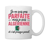 Spreadshirt Tasse Algérienne | Je Ne Suis Pas Parfaite Mais Je Suis Algerienne Mug Blanc, taille unique, blanc