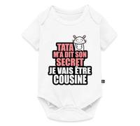 Spreadshirt Tata Je Vais Être Cousine Annonce Grossesse Tante Idée Cadeau Body Manches Courtes Bébé Bio