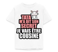 Spreadshirt Tata Je Vais Être Cousine Annonce Grossesse Tante Idée Cadeau T-Shirt Enfant, 110/116 (5-6 Ans), Blanc