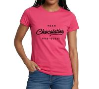 Spreadshirt Team Chocolatine Sud-Ouest Humour Boulanger Patisserie T Shirt Femme, M, Rose azalée