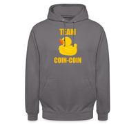 Spreadshirt Team Coin-Coin Cadeau Canard Sweat À Capuche Unisexe, M, Gris éléphant