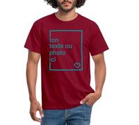 Spreadshirt Tee Shirt Personnalisable Homme, Créez Votre Propre T Shirt Personnalisé avec Photo et Texte Impression Face, Idée Cadeau Homme, Anniversaire, Fête des Pères, EVG, L, Rouge Brique