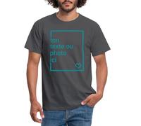 Spreadshirt Tee Shirt Personnalisable Homme, Créez Votre Propre T Shirt Personnalisé avec Photo et Texte Impression Face, Idée Cadeau Homme, Anniversaire, Fête des Pères, EVG, L, Charbon