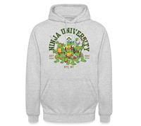 Spreadshirt Teenage Mutant Ninja Turtles Université Ninja Sweat À Capuche Unisexe, 3XL, Gris Clair chiné