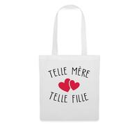 Spreadshirt Telle Mère Telle Fille Cadeau Fête des Mères Tote Bag, Taille Unique, Blanc