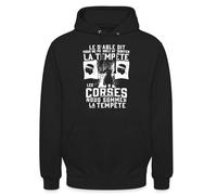 Spreadshirt Tempête Corses Idée Cadeau Humoristique Sweat À Capuche Unisexe, 4XL, Noir