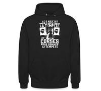 Spreadshirt Tempête Corses Idée Cadeau Humoristique Sweat À Capuche Unisexe, S, Noir