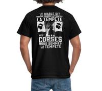 Spreadshirt Tempête Corses Idée Cadeau Humoristique T-Shirt Homme, XL, Noir