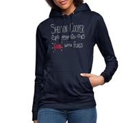 Spreadshirt The Big Bang Theory S'Amuser avec Drapeaux Sweat À Capuche Femme, L, Marine