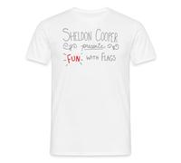 Spreadshirt The Big Bang Theory S'Amuser avec Drapeaux T Shirt Homme, XL, Blanc