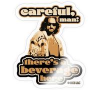 Spreadshirt The Big Lebowski - Dude Quote Careful Man… Autocollant Sticker, 10 x 10 cm, brillant transparent